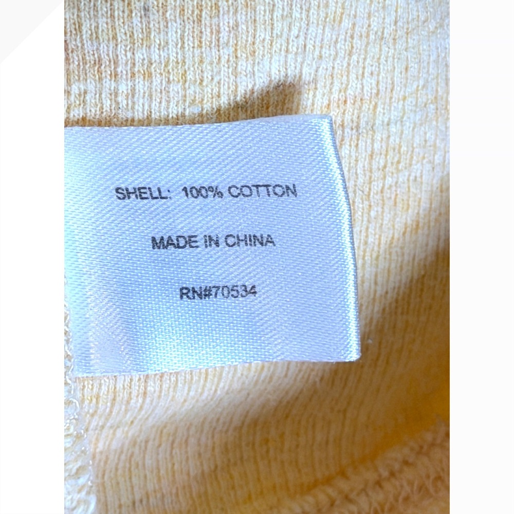 Orvis Mens 100% Cotton Quarter Zip Pullover Sweatshirt Yellow Blue RN 70534 - Picture 5 of 8